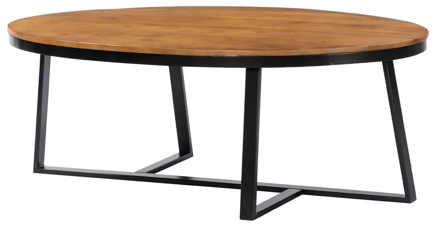 OVO COFFEE TABLE ΦΥΣΙΚΟ ΜΑΥΡΟ 121x71xH44cm - 04-1054