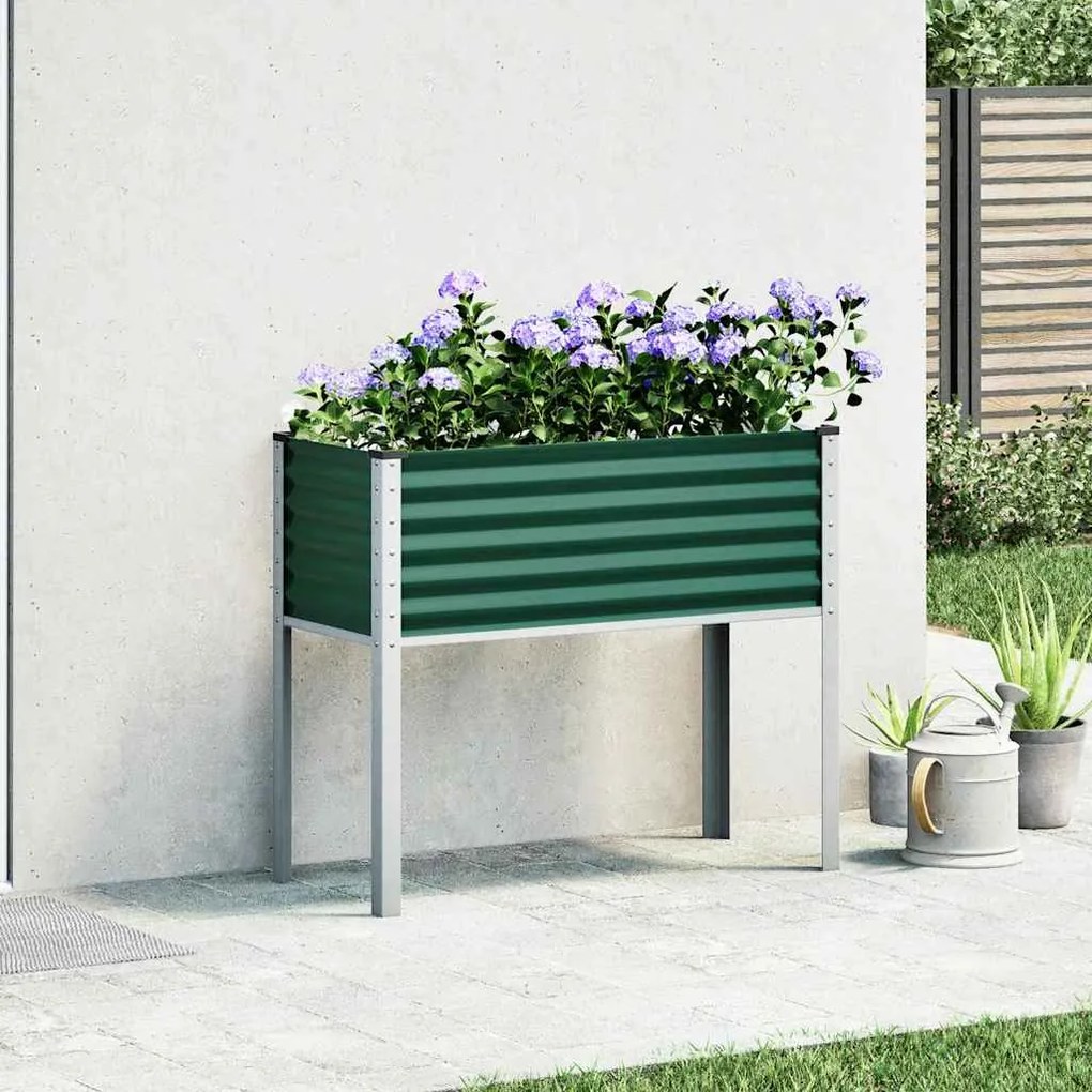 vidaXL Ζαρντινιέρα Κήπου Πράσινη 100x45x90 εκ. από Ατσάλι