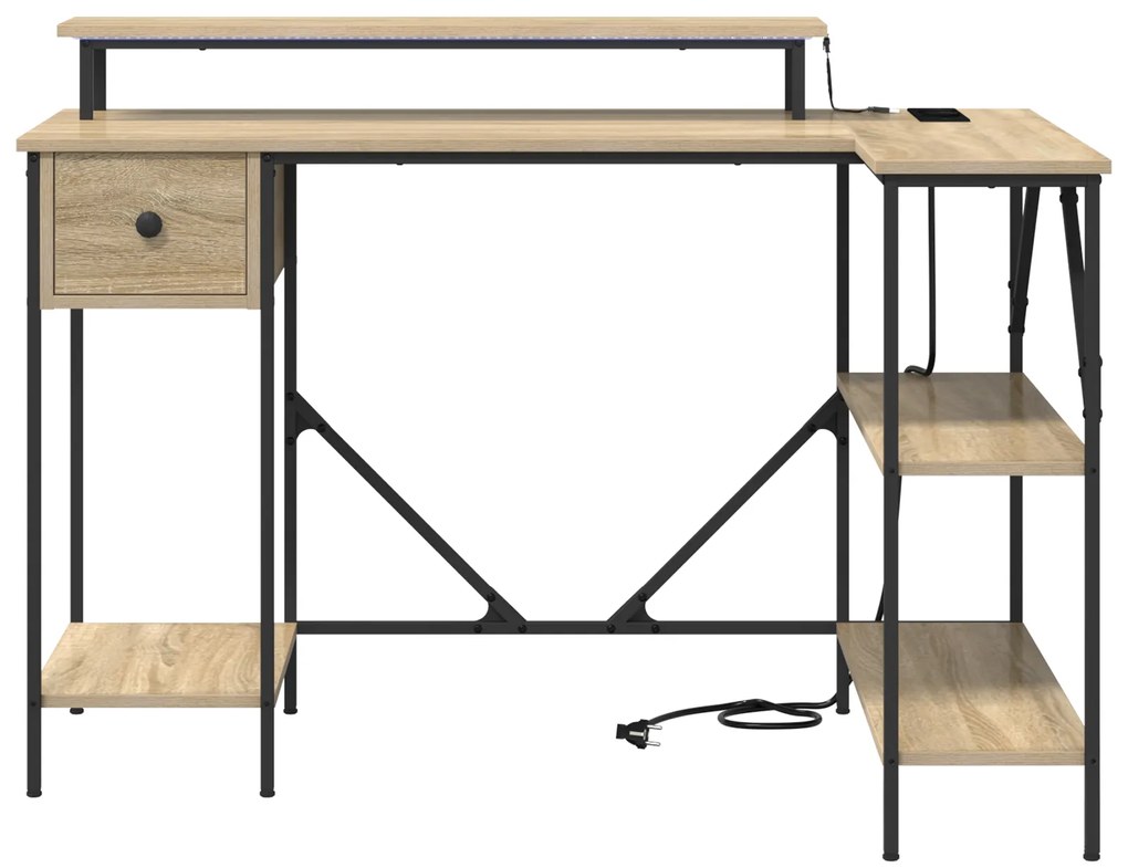 vidaXL Γραφείο Sonoma Δρυς 120 x 79 x 86.5 εκ. Επεξεργασμένο ξύλο
