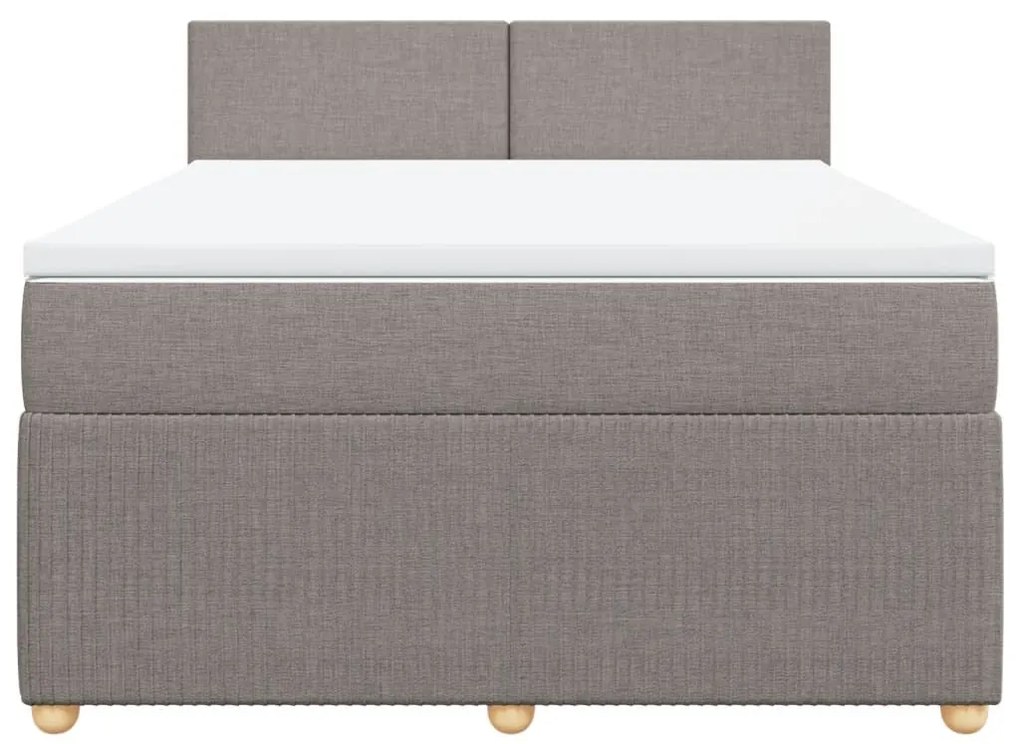 Κρεβάτι Boxspring με Στρώμα Taupe 140x190 εκ. Υφασμάτινο - Μπεζ-Γκρι