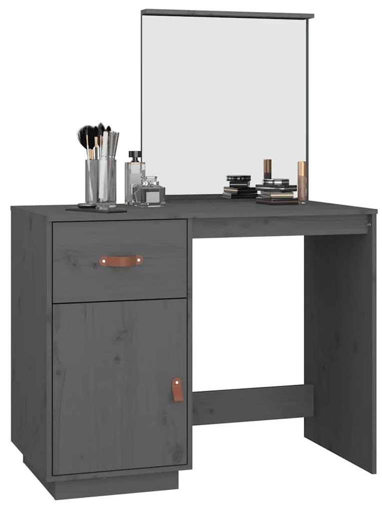 vidaXL Μπουντουάρ Γκρι 95x50x134 εκ. Μασίφ Ξύλο Πεύκου