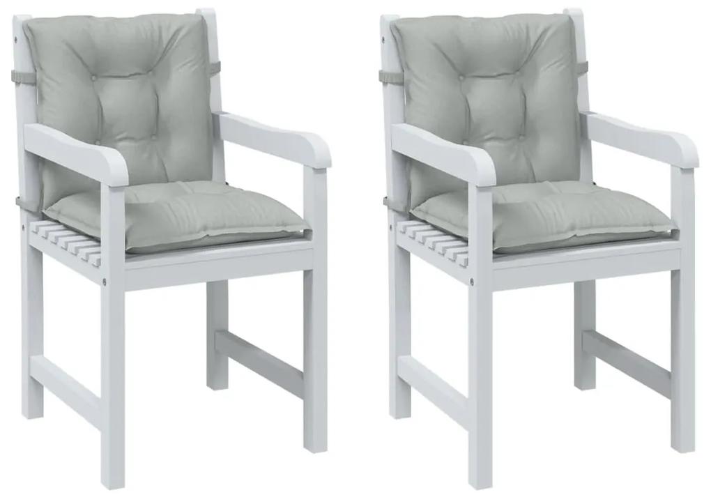 vidaXL Μαξιλάρια Καρέκλας με Πλάτη 2 τεμ. Αν. Γκρι 100x50x7 εκ. Ύφασμα