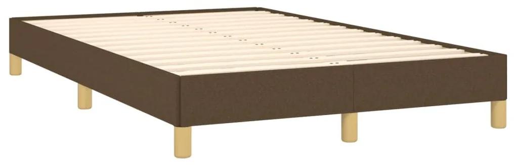 Κρεβάτι Boxspring με Στρώμα &amp; LED Σκ.Καφέ 120x190εκ. Υφασμάτινο - Καφέ
