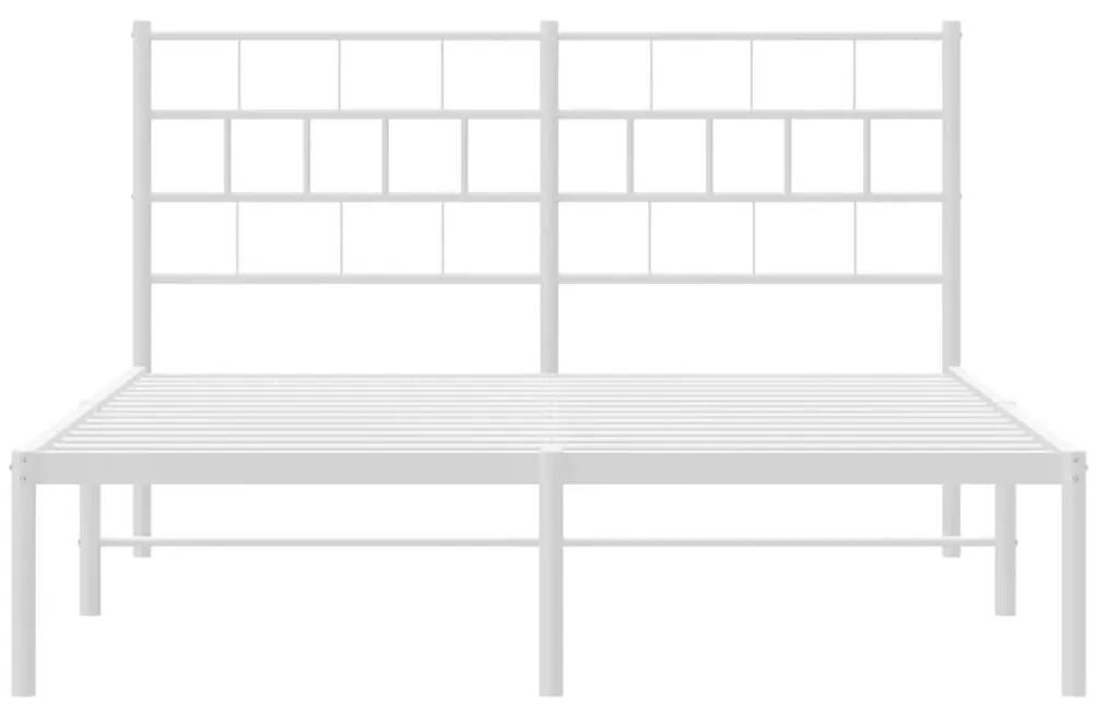 Πλαίσιο Κρεβατιού με Κεφαλάρι Λευκό 160x200 εκ. Μεταλλικό - Λευκό