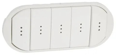 Πλακίδιο 5πλού Διακόπτη Λευκό Celiane 068020 Legrand-68020-Λευκό 068020