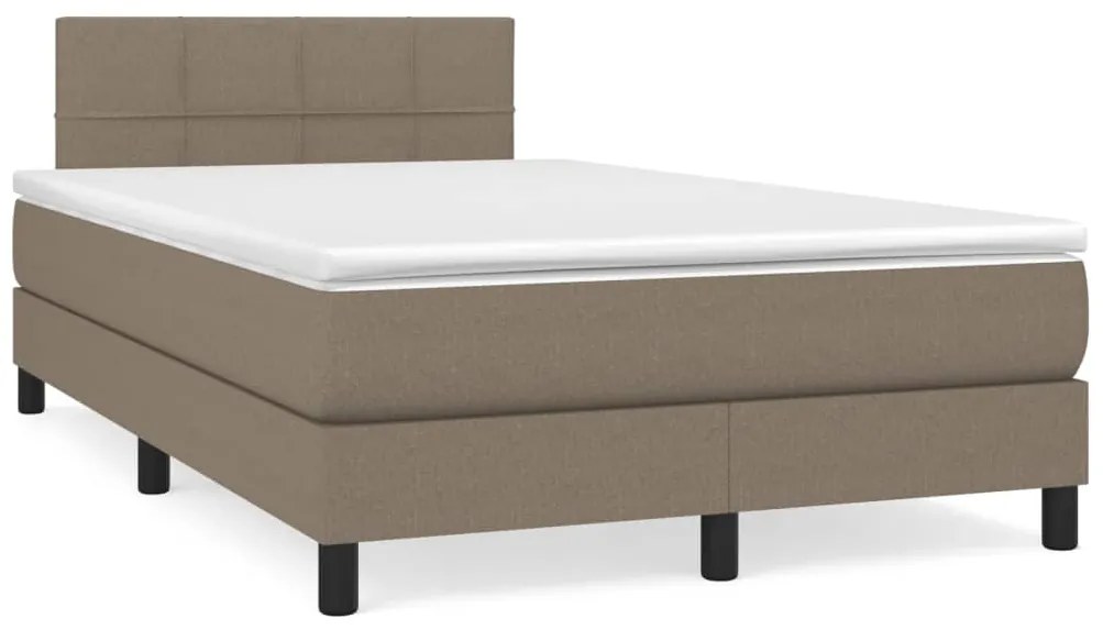 vidaXL Κρεβάτι Boxspring με Στρώμα Taupe 120x200 εκ. Υφασμάτινο