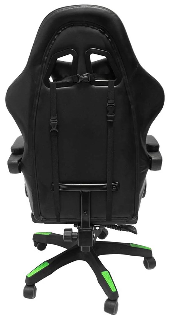 ΠΟΛΥΘΡΟΝΑ GAMING DARREN HM1203.03 ΜΑΥΡΟ-ΠΡΑΣΙΝΟ PVC & NYLON 51x49x125Υεκ.