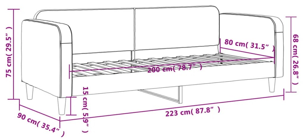 ΚΑΝΑΠΕΣ ΚΡΕΒΑΤΙ TAUPE 80 X 200 ΕΚ. ΥΦΑΣΜΑΤΙΝΟΣ 354031