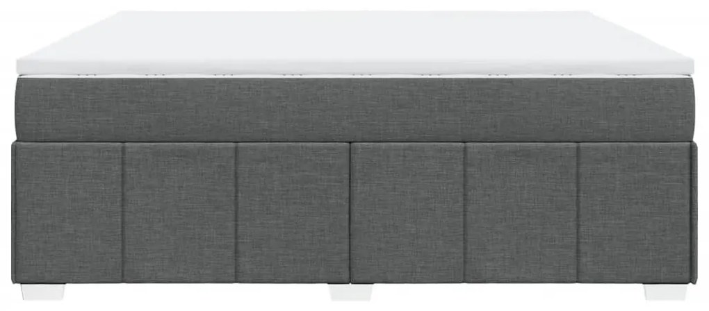 Κρεβάτι Boxspring με Στρώμα Σκούρο Γκρι 180x200 εκ Υφασμάτιν - Γκρι