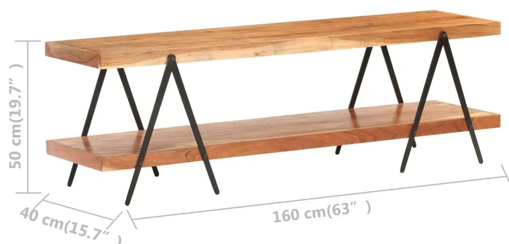 vidaXL Έπιπλο Τηλεόρασης 160 x 40 x 50 εκ. από Μασίφ Ξύλο Ακακίας