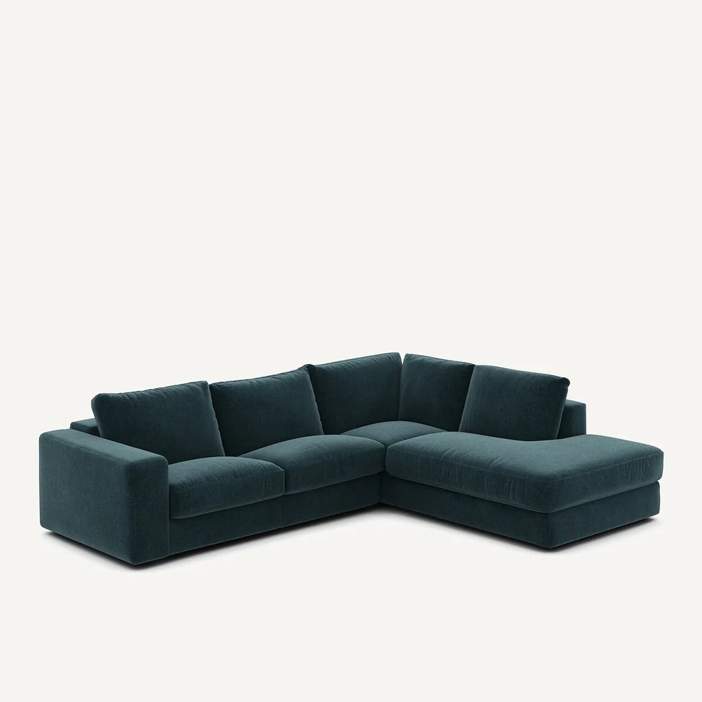 Γωνιακός καναπές από βελούδινο chenille ύφασμα, Skander