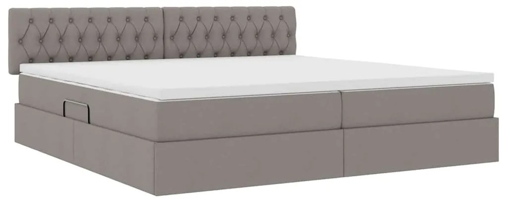 vidaXL Κρεβάτι με αποθηκευτικό χώρο και LED Taupe 200 x 200 cm