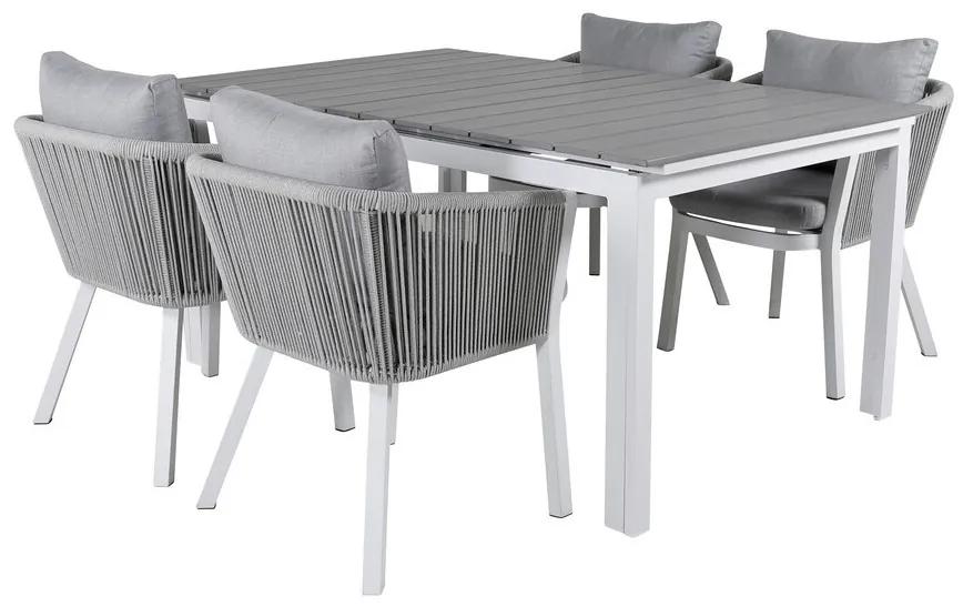 Τραπέζι εξωτερικού χώρου Dallas 665, Polyξύλο, 75x100cm, 40 kg, Γκρι, Άσπρο, Μέταλλο | Epipla1.gr