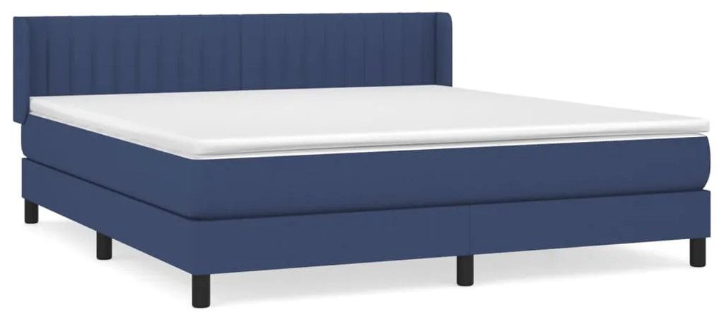 Κρεβάτι Boxspring με Στρώμα Μπλε 180x200 εκ. Υφασμάτινο 3129895