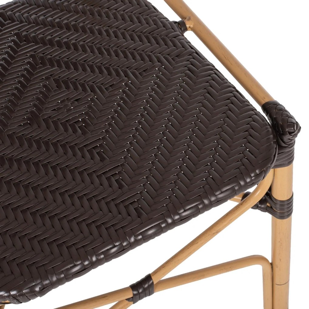 Καρέκλα C5925.01 Αλουμινίου Bamboo Look με Καφέ PE Rattan 47x58x95Y εκ. 47x58x95 εκ.