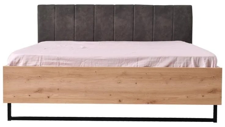 Ξύλινο Κρεβάτι Sardinia 160 Artisan Oak - Μαύρο 160x200 εκ. 177.5x212x94 εκ.
