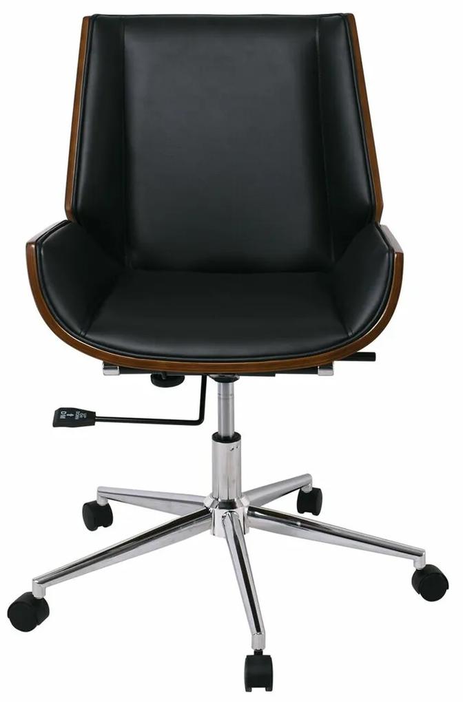 Καρέκλα γραφείου Mesa 420, Μαύρο, Καρυδί, 87x65x66cm, 23 kg, Χωρίς μπράτσα, Με ρόδες, Μηχανισμός καρέκλας: Κλίση | Epipla1.gr