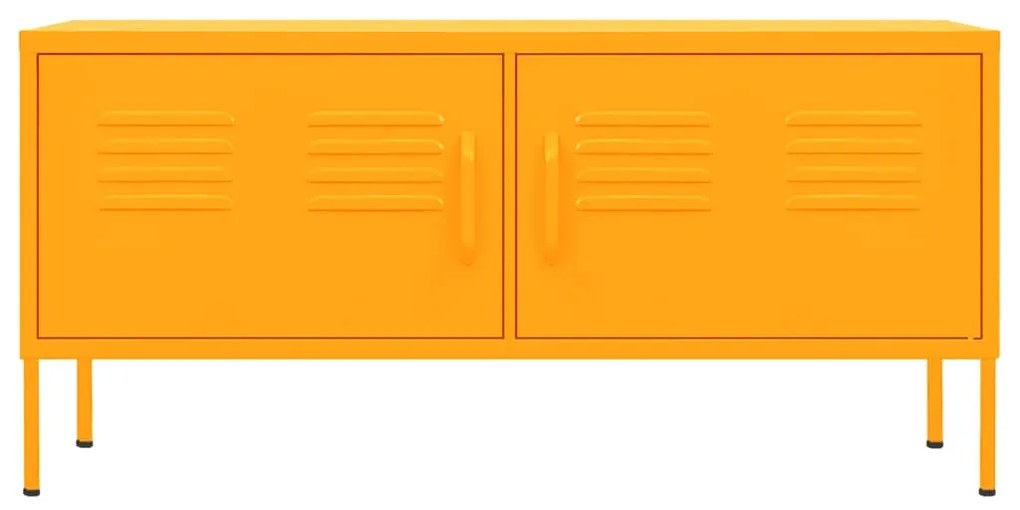 vidaXL Έπιπλο Τηλεόρασης Μουσταρδί 105x35x50 εκ. από Ατσάλι