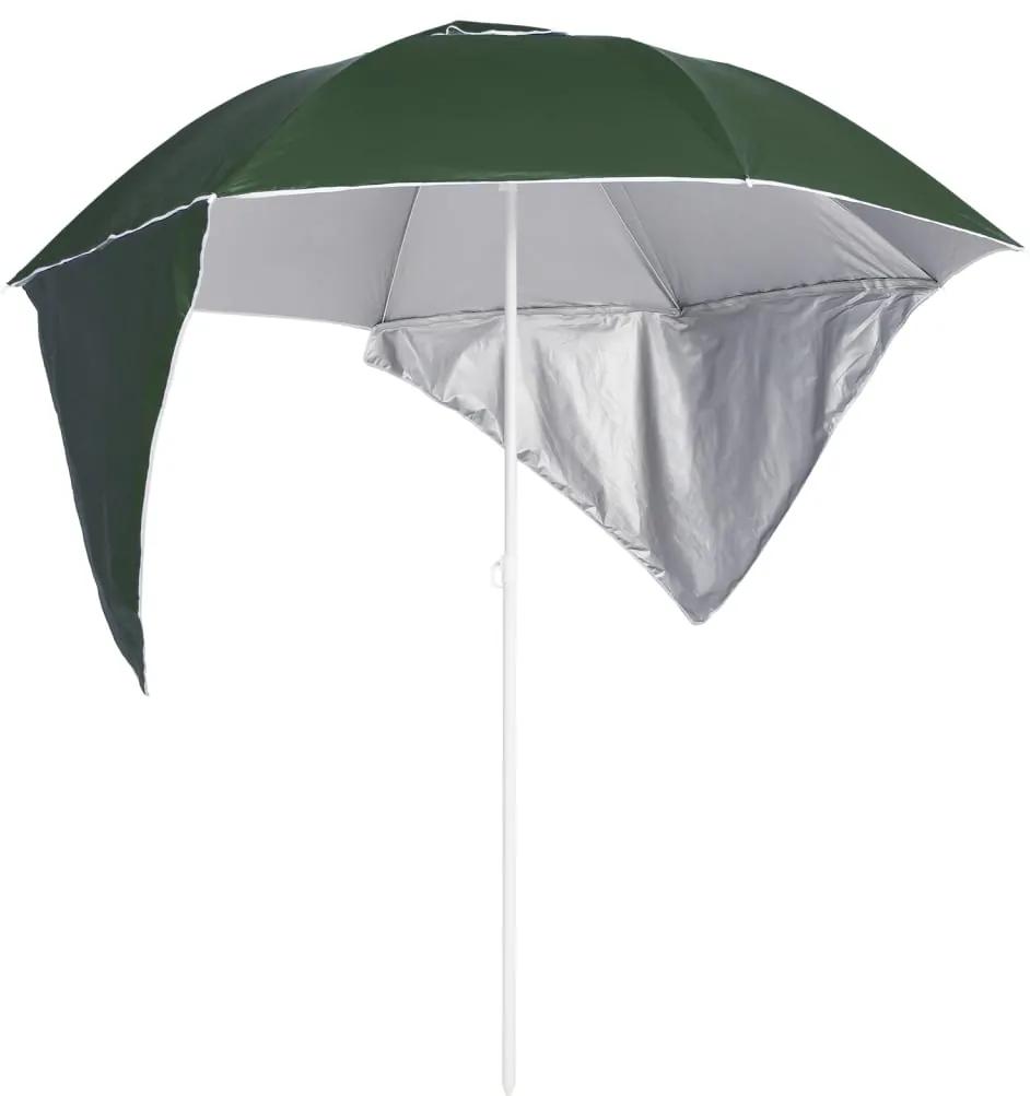 Ομπρέλα Θαλάσσης με Πλαϊνά Σκίαστρα Χρώμα Πράσινη 215 εκ.