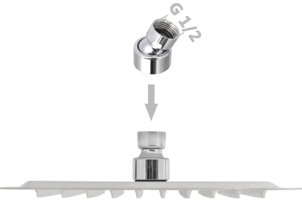 vidaXL Κεφαλή Nτους Βροχή Τετράγωνη 20 x 20 εκ. από Ανοξείδωτο Ατσάλι