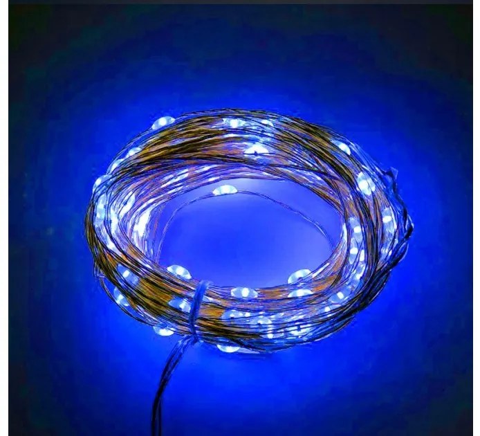 Λαμπάκια 200 Micro LED με Πρόγραμμα και Σταθερά Ασημί Σύρμα Μπλε ΙΡ44 30-249 Lumen-30-249-Ασημί 30-249