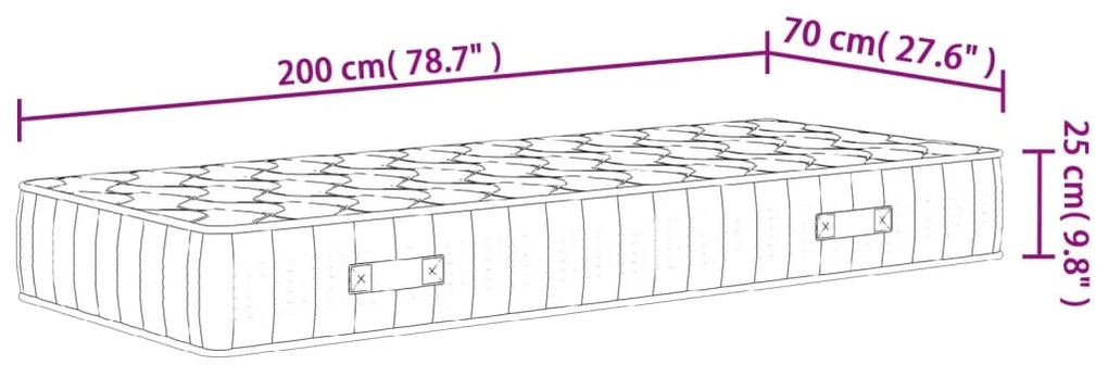 ΣΤΡΩΜΑ ΜΕ POCKET SPRINGS ΜΕΣΑΙΑ ΣΚΛΗΡΟΤΗΤΑ 70X200 ΕΚ. 372835