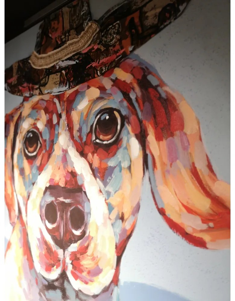 IMBA DOG 4 ΠΙΝΑΚΑΣ ΚΑΜΒΑΣ ΠΟΛΥΧΡΩΜΟ ΞΥΛΟ 100x100xH3cm - 022897 - 022897