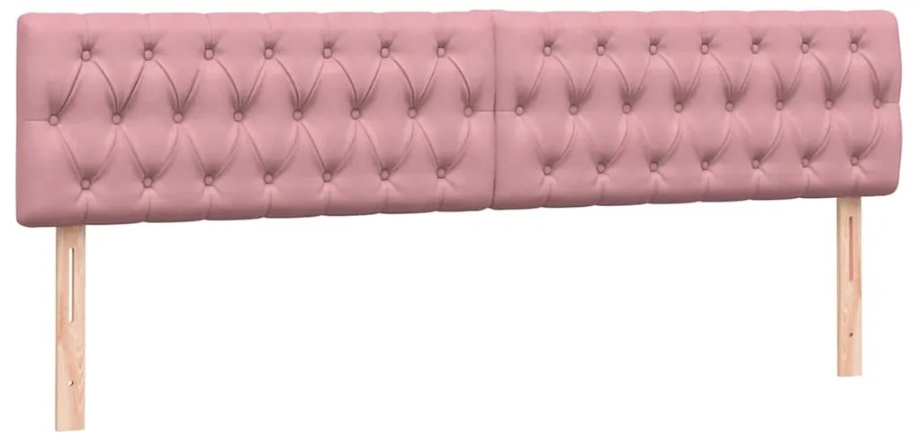 Box Spring κρεβάτι με στρώματα ροζ 180x210 cm Βελούδινο - Ροζ