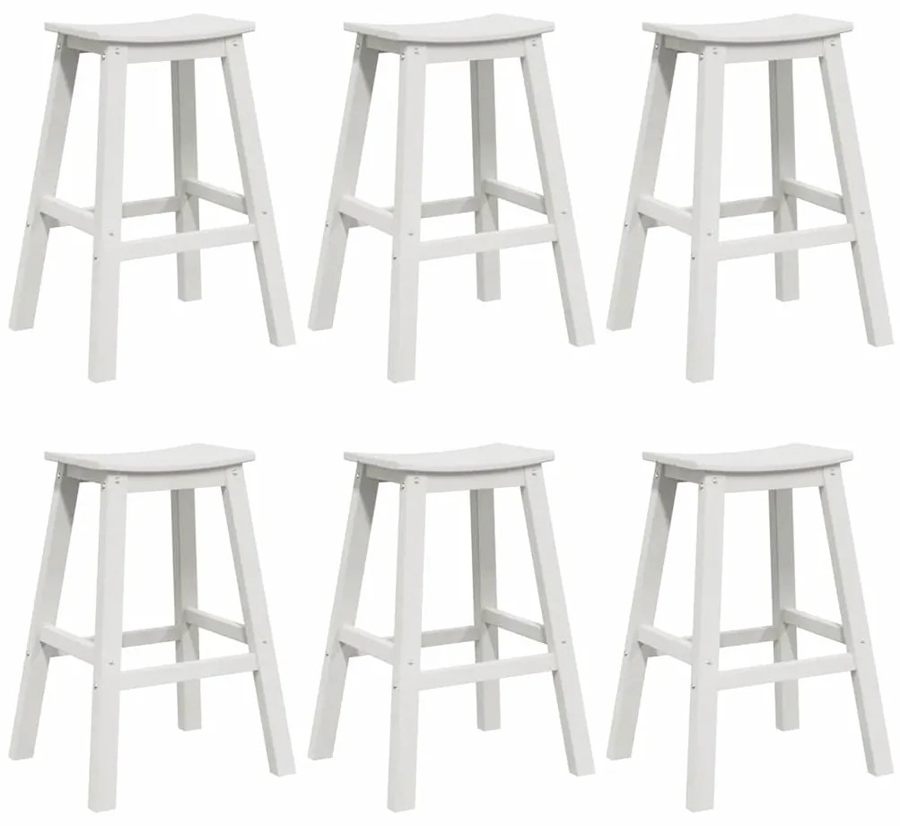 vidaXL Σετ Μπαρ Κήπου 6 pcs Λευκό HDPE