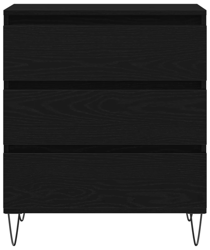 vidaXL Μπουφές με Συρτάρια Μαύρο Ξύλο 60x35x70 εκ. Κατασκευασμένο από Συνθετικό Ξύλο