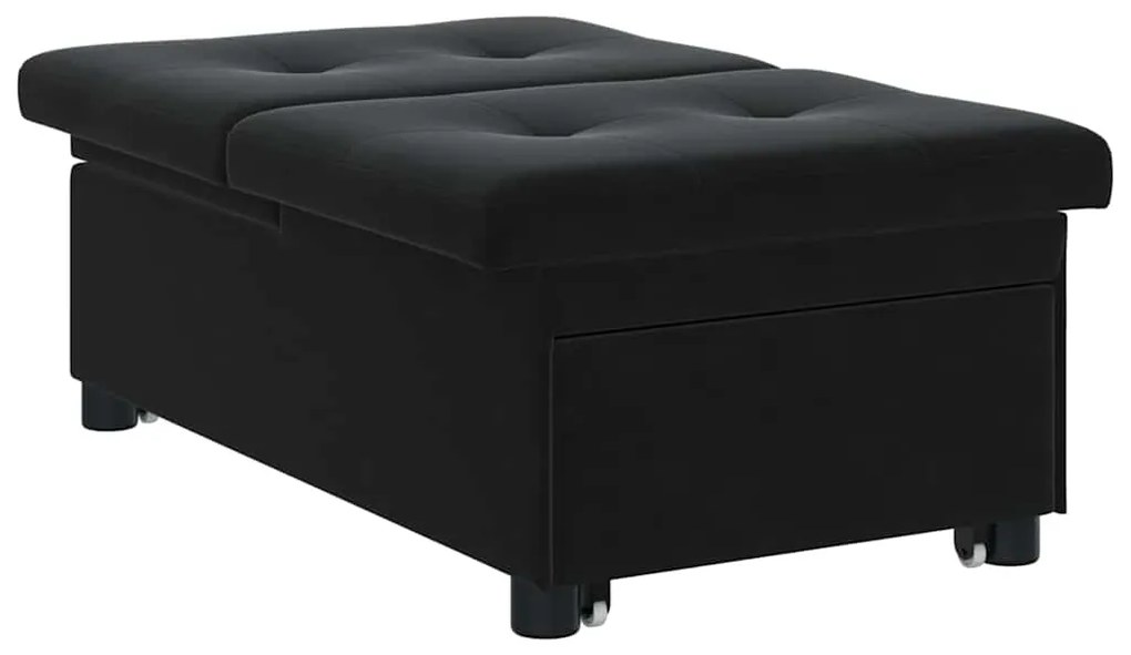 vidaXL Καναπές-Κρεβάτι Μαύρο 67 x 194 x 38 εκ Βελούδο