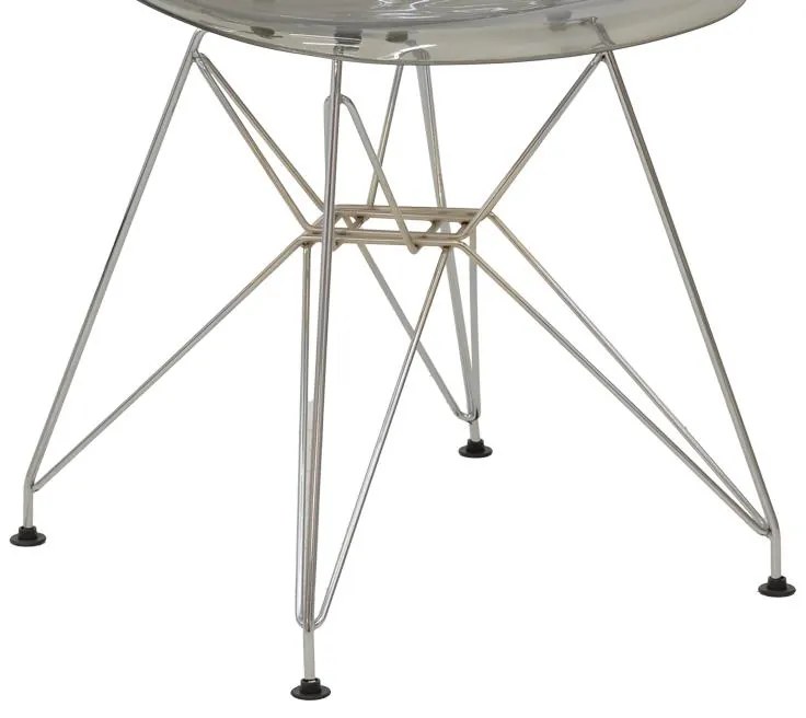 Καρέκλα Adelle PP διάφανο γκρι-inox πόδι 46x55x81εκ 46x55x81 εκ.