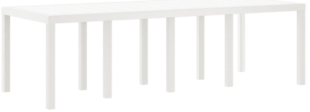 vidaXL Τραπέζι Κήπου Λευκό 250x100x73 εκ. Πολυ Ράττον