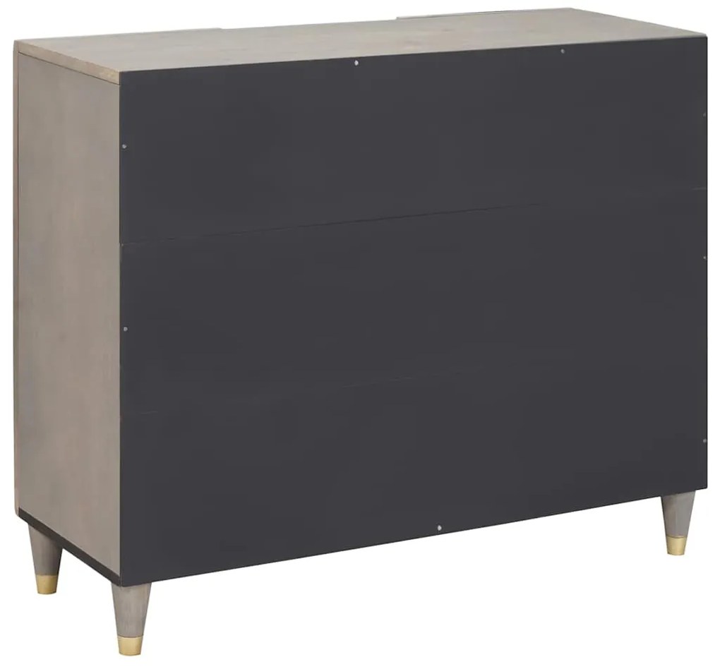 vidaXL Πλαϊνό γραφείο με ράφι με πόρτα Γκρι και Χρυσό 90 x 33 x 75 εκ