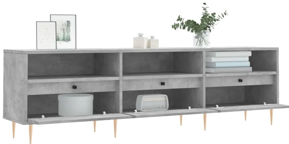 vidaXL Έπιπλο Τηλεόρασης Γκρι Σκυρ. 150x30x44,5 εκ. Επεξ. Ξύλο