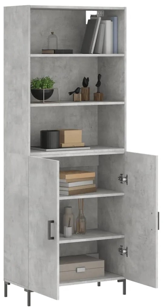 vidaXL Ντουλάπι Γκρι Σκυροδέματος 69,5x34x180 εκ. Επεξεργασμένο Ξύλο
