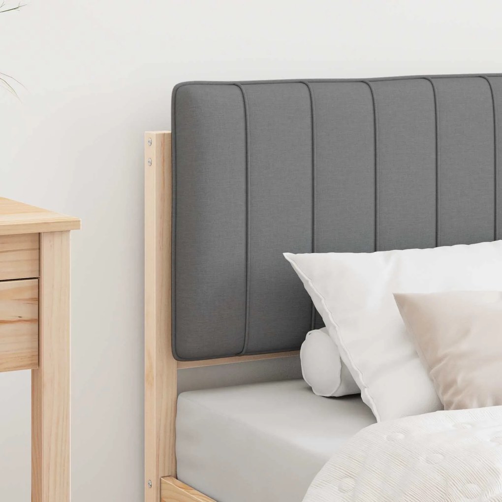 vidaXL Σκελετός Κρεβατιού με Επενδεδυμένο Κεφαλάρι Ανοιχτό γκρι