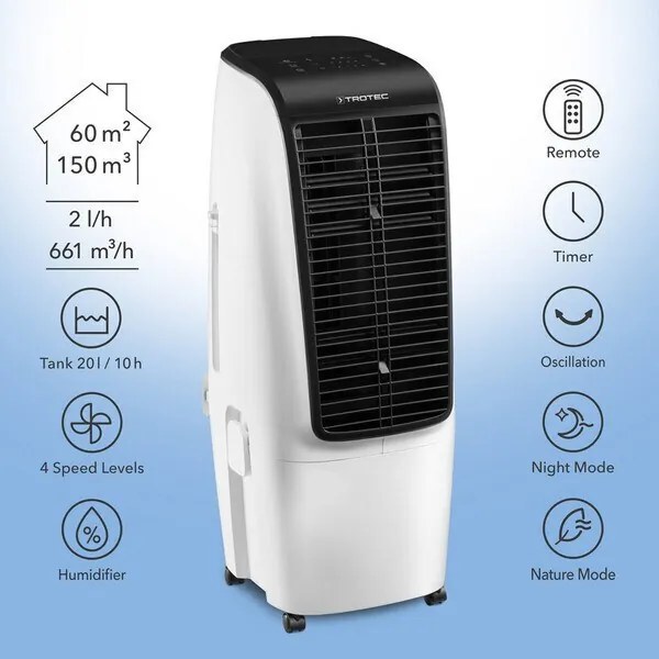 Trotec PAE 51 Aircooler - Υγραντήρας - Καθαριστής 110W για 60τμ