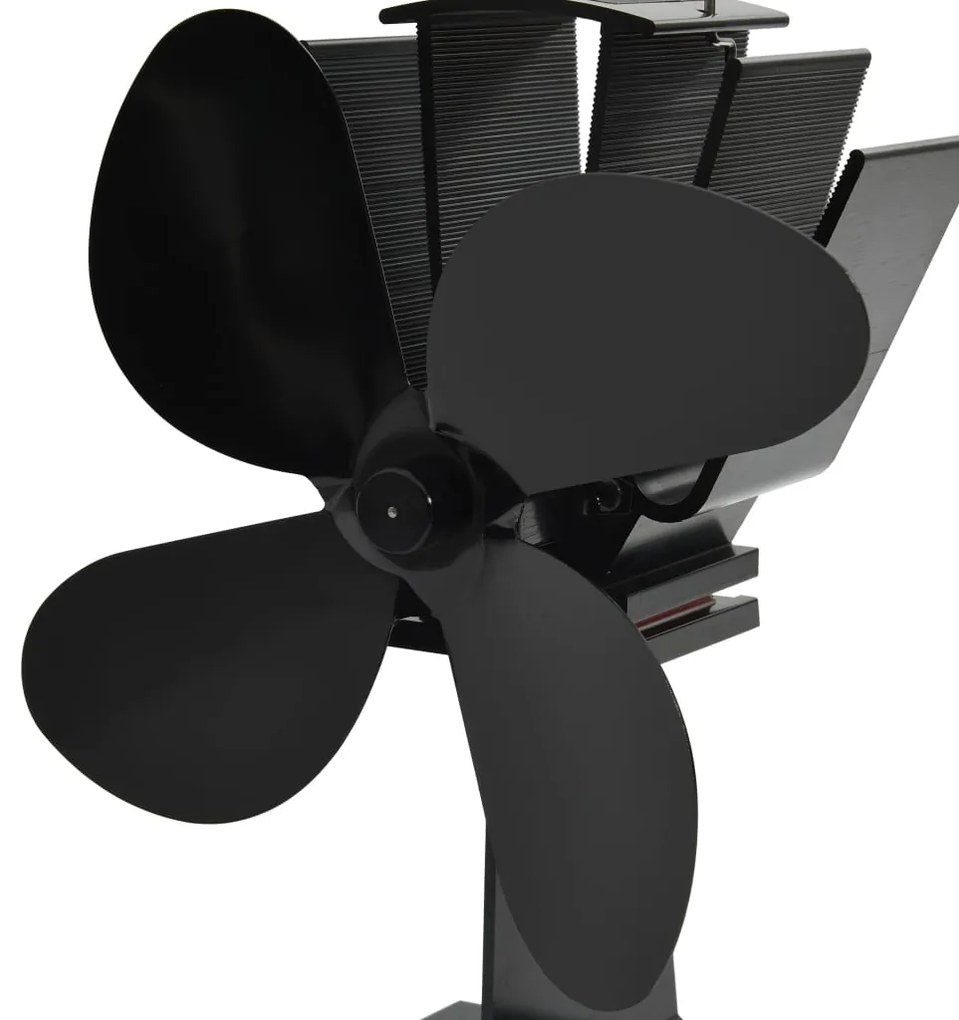 vidaXL Αερόθερμο Σόμπας Μαύρο με 4 Πτερύγια