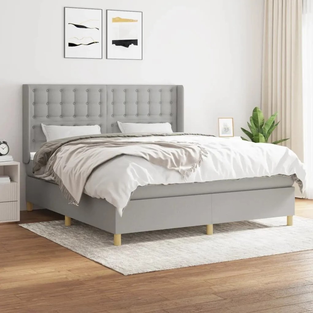 ΚΡΕΒΑΤΙ BOXSPRING ΜΕ ΣΤΡΩΜΑ ΑΝΟΙΧΤΟ ΓΚΡΙ 180X200 ΕΚ. ΥΦΑΣΜΑΤΙΝΟ 3132329