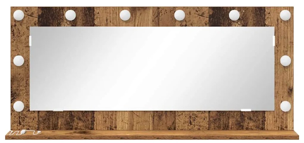 vidaXL Καθρέφτης τουαλέτας Ορθογώνιος Παλιό ξύλο 100 x 45 x 18 εκ.