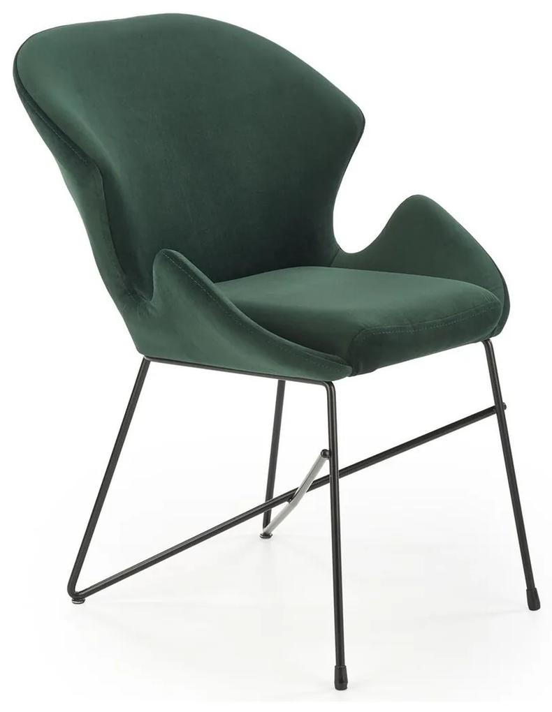 Καρέκλα Houston 941, Σκούρο πράσινο, 82x57x62cm, 10 kg, Ταπισερί, Μεταλλικά | Epipla1.gr