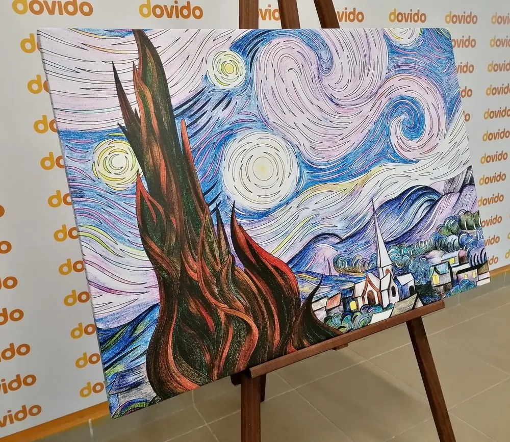 Αναπαραγωγή εικόνας Starry Night - Vincent van Gogh - 60x40