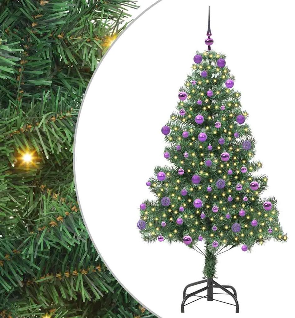 vidaXL Χριστουγεννιάτικο Δέντρο με 300 LED με βάση Πράσινο 180 cm PVC