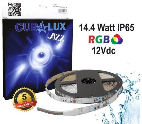 Ταινία LED 14,4W IP67 12V RGB 5M JAZZ 13-0658 Cubalux 130658