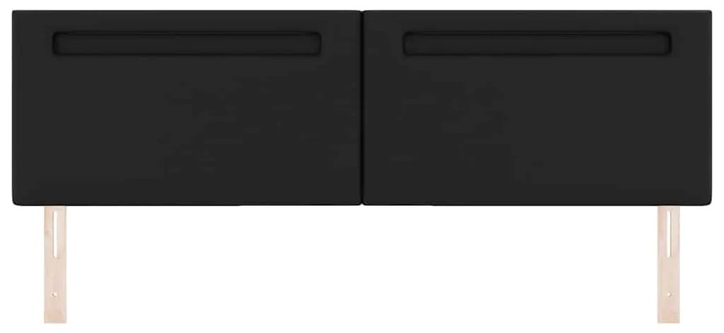 vidaXL LED κεφαλάρι Μαύρο 180 cm Τεχνητό Δέρμα