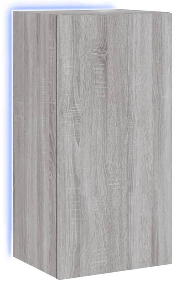 vidaXL Έπιπλο Τοίχου Τηλεόρασης με LED Γκρι Sonoma 40,5x35x80 εκ.