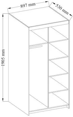 Ντουλάπα Ester 2D δίφυλλη-Sonoma Oak