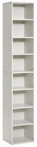 VEVOR 8 Tiers Narrow Bookshelf 71&quot; Wooden Open Bookcase Adjustable Shelf White