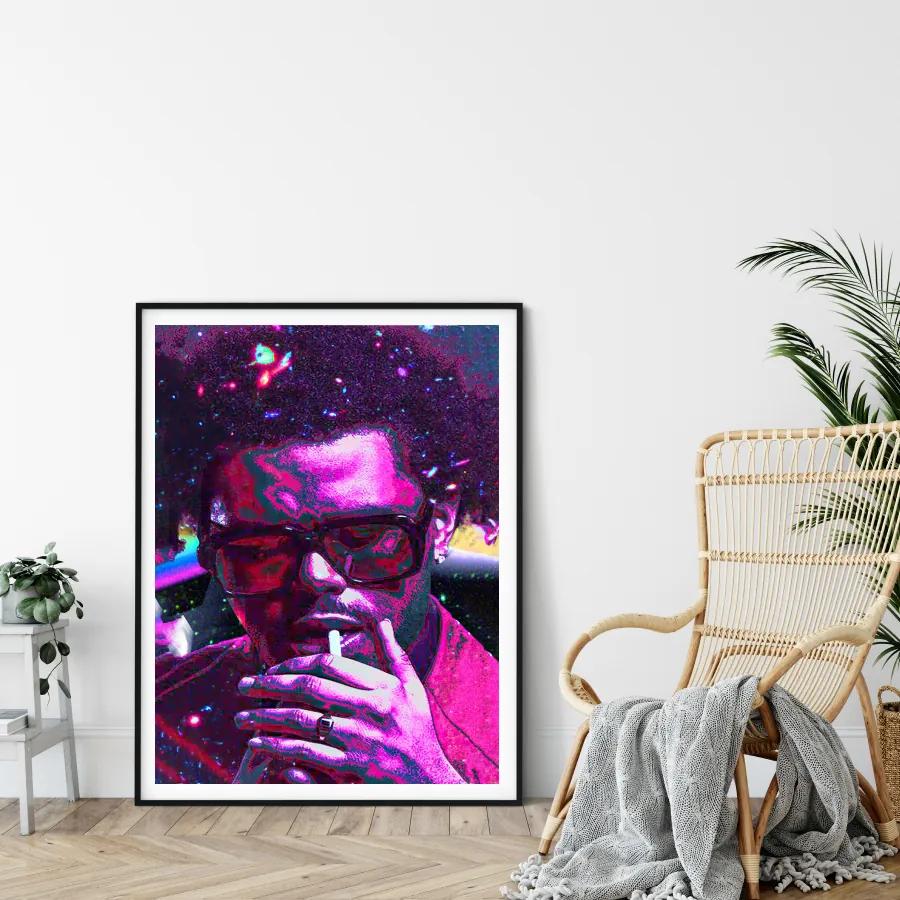 Πόστερ &amp; Κάδρο The Weeknd PRT026 22x31cm Μαύρο Ξύλινο Κάδρο (με πόστερ)